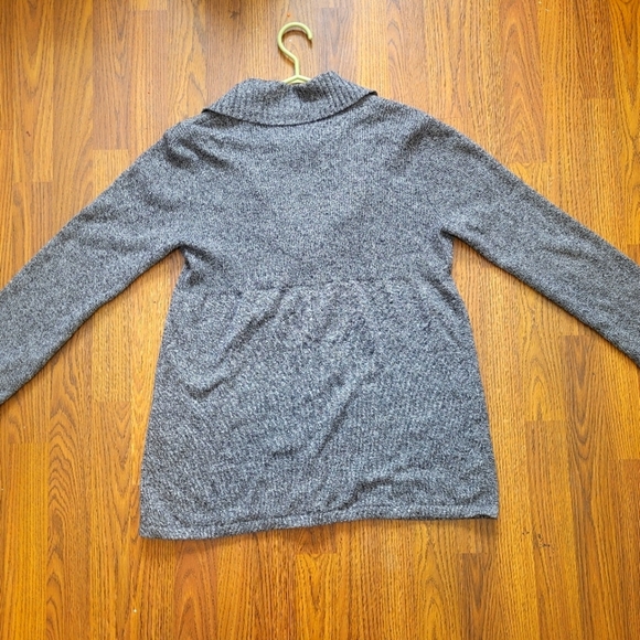 Alfani Grey Cowl Neck Knit Sweater Cardigan Women's Long Sleeve Size L - Picture 7 of 10